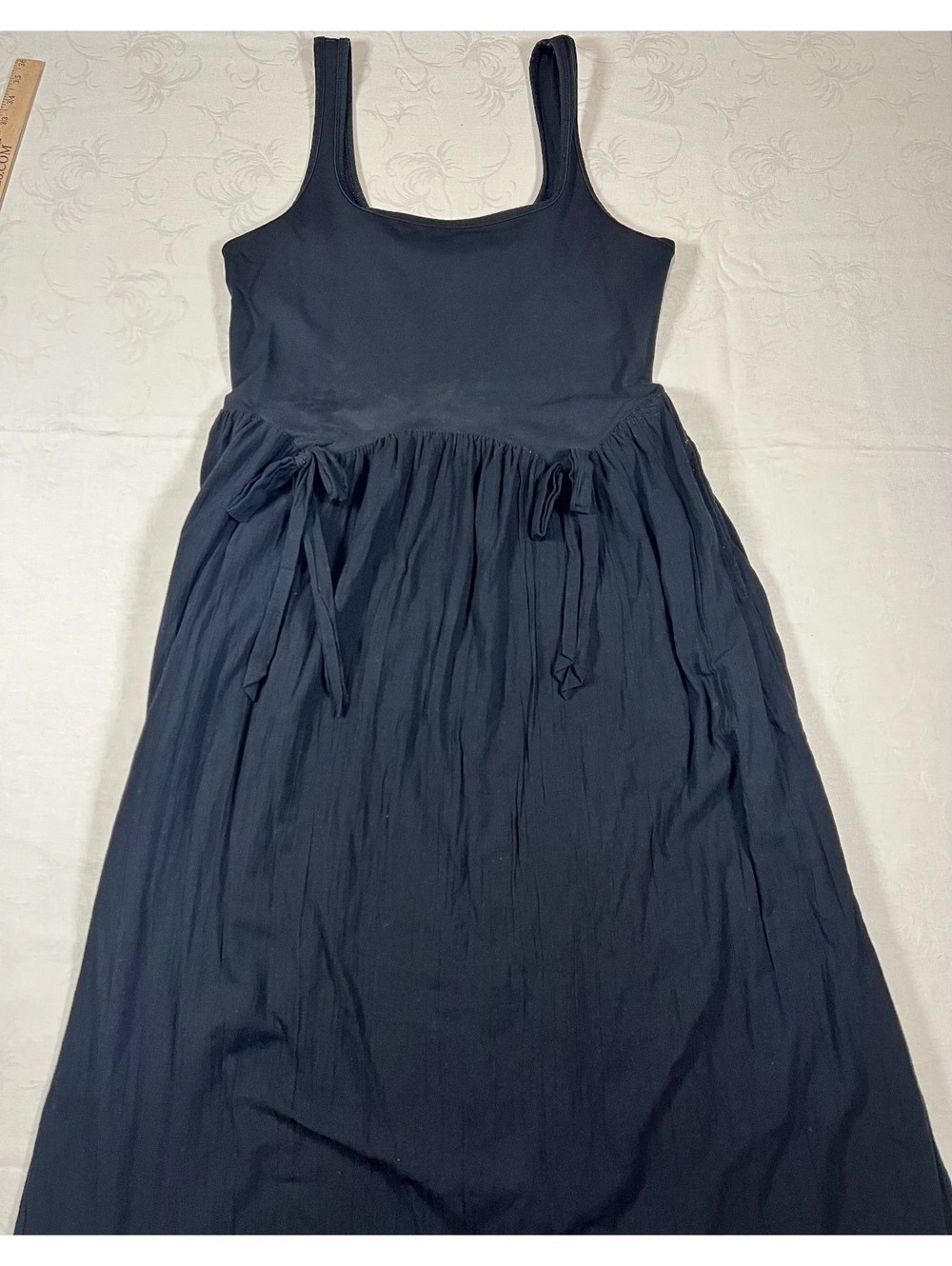 Aerie Black Flowy Midi Casual Dress Size Large